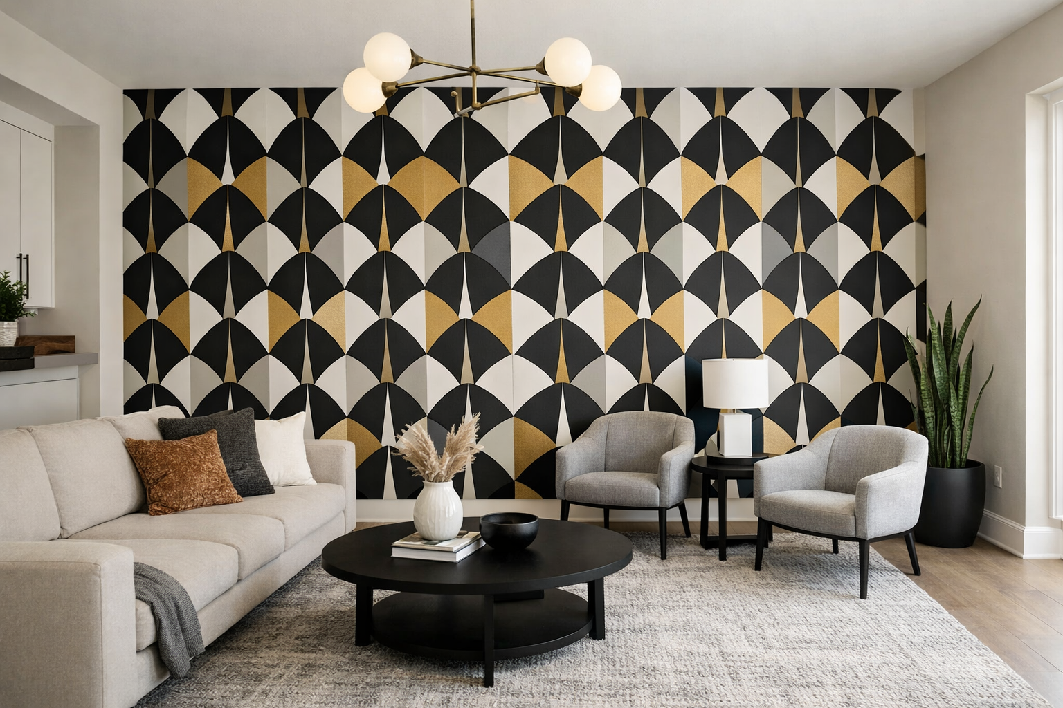 Verdine Tax and Accounting accent wall wallpaper installation in Houston, TX